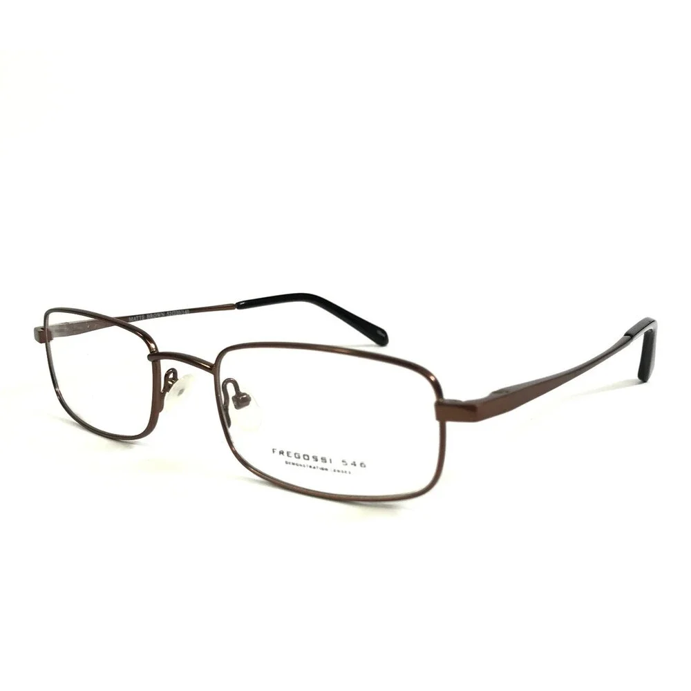 Fregossi Eyeglasses Frames 546 MATTE BROWN Rectangle Wire Rim 52-20-140